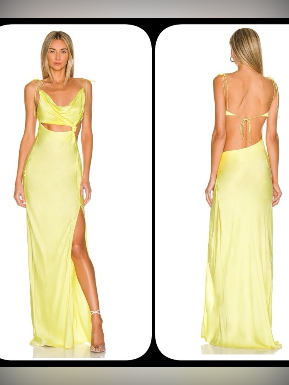 For Love And Lemons Kyra Cut Out Maxi Dress in Yellow - XS (Sold Out)